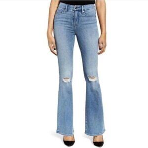 Good American Good Flare GF899T Distressed Blue501 Women 12 / 31
